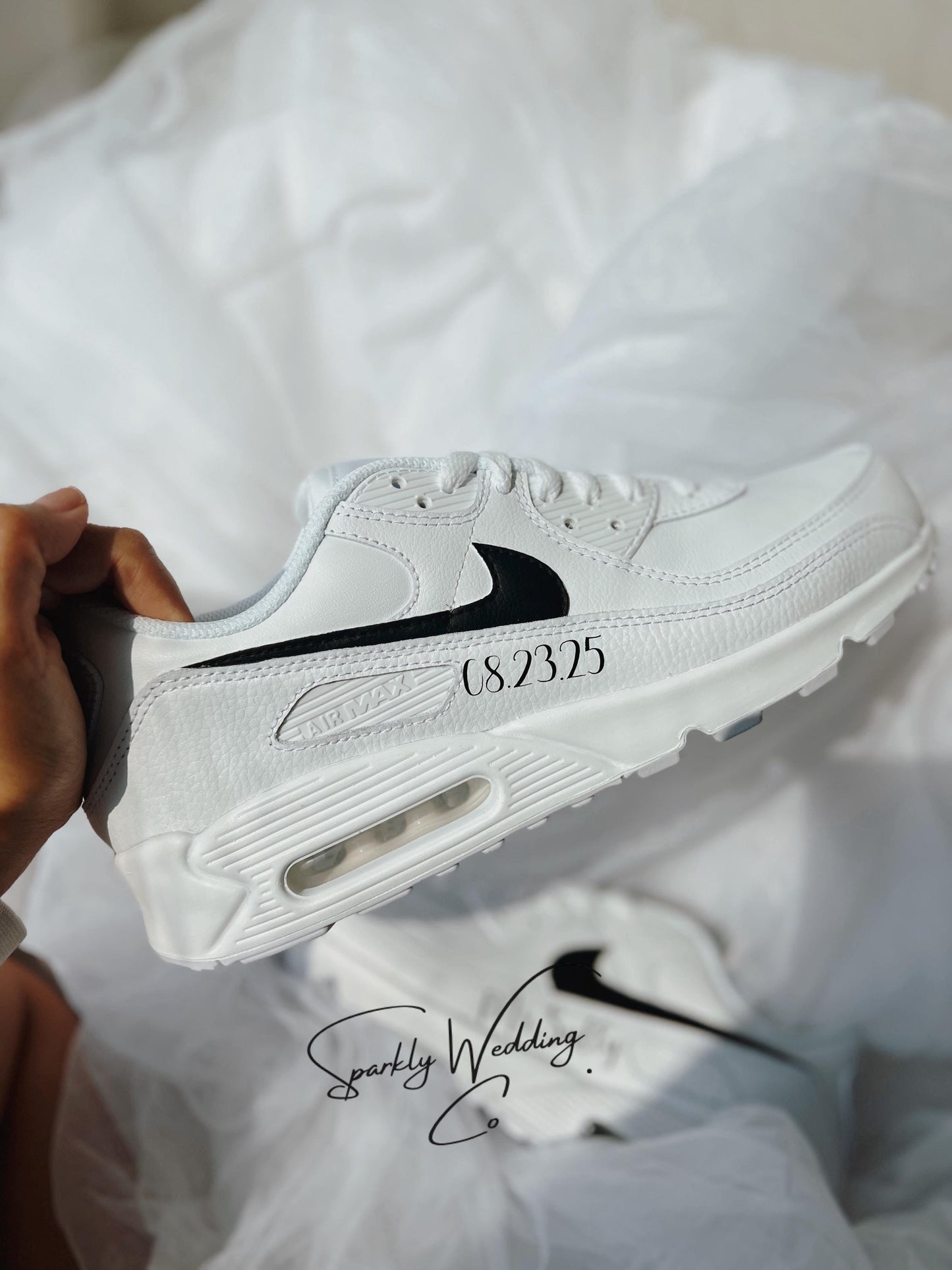 Custom Groom Wedding Sneakers – Nike Air Max 90 Personalized Shoes
