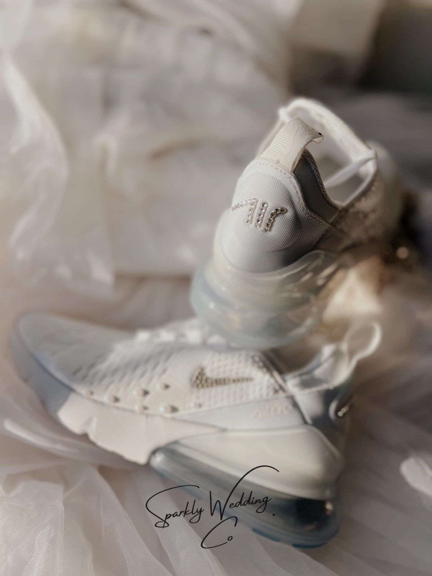 Air Max 270 Bridal Flats – Personalized All-White Wedding Sneakers