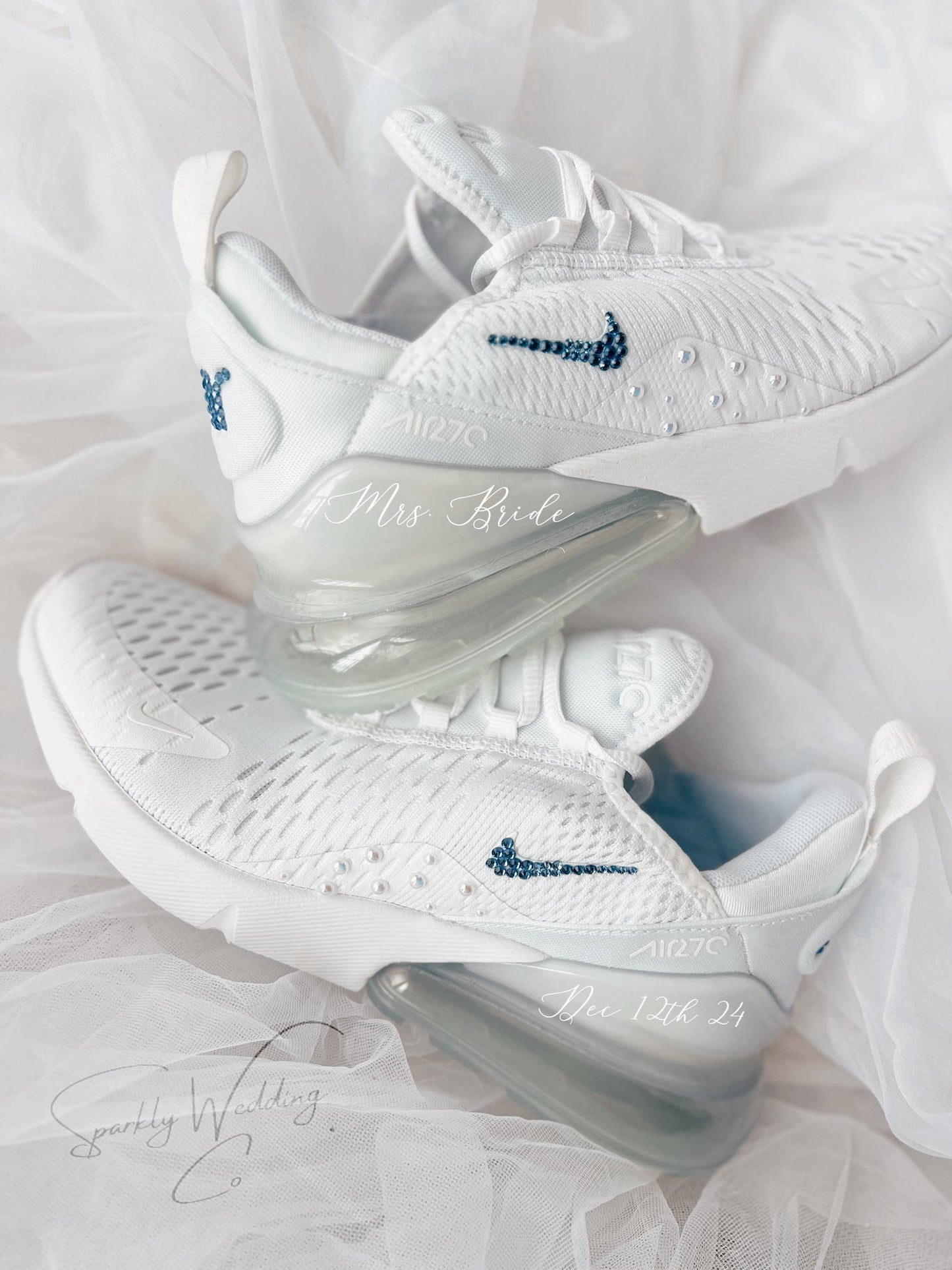 Air Max 270 Bridal Sneakers – Personalized “Something Blue” Wedding Shoes