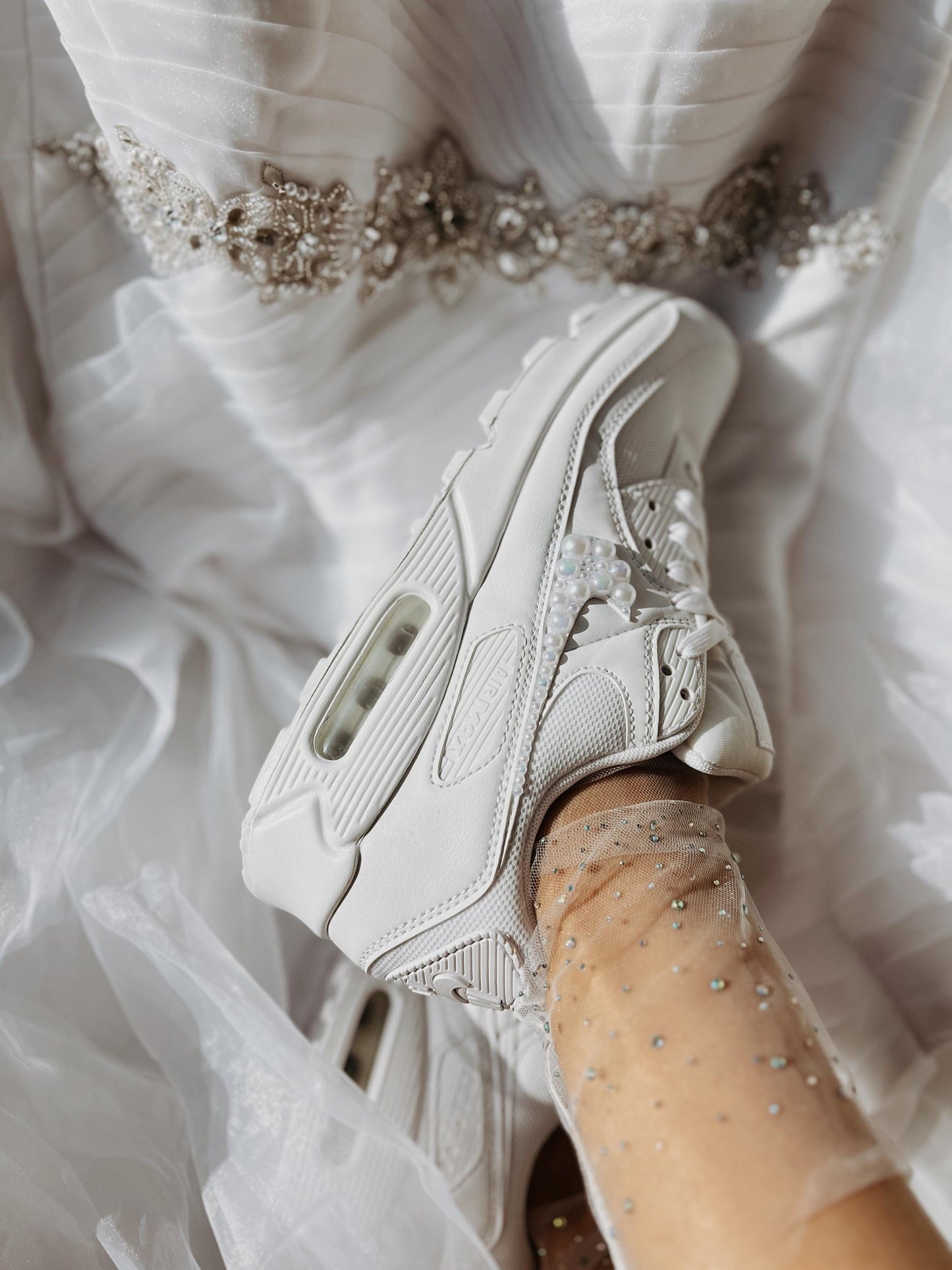 crystal embellished bridal accessories, personalized crystals wedding socks for bride